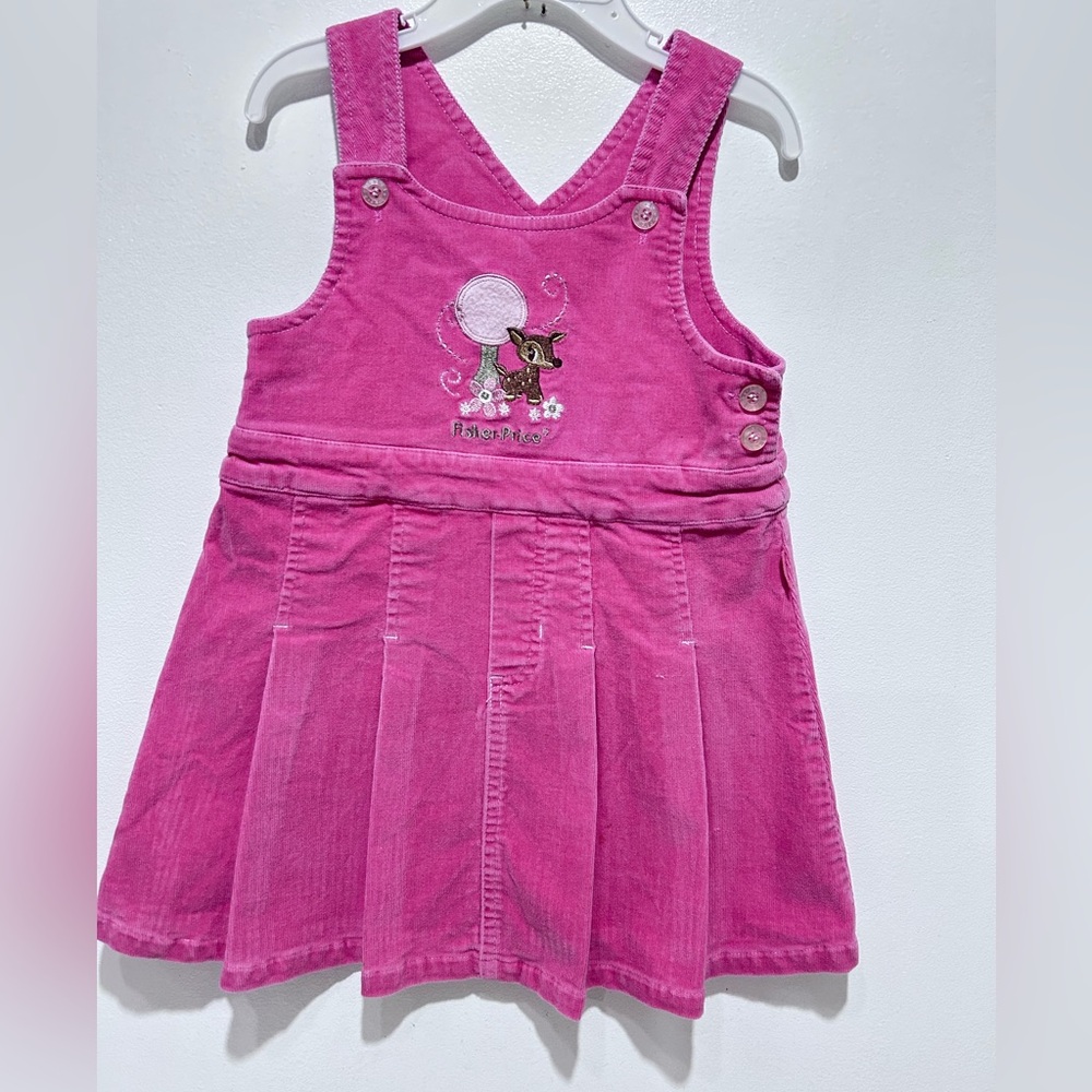 Fisher Price Girl Pink‎ Corduroy Jumper Dress with Embroidery Size 3